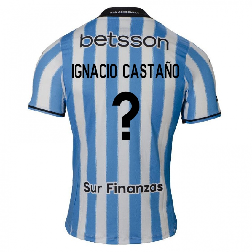 Mænd Juan Ignacio Castano #0 Blå Hvid Sort Hjemmebane Spillertrøjer 2024/25 Trøje T-Shirt