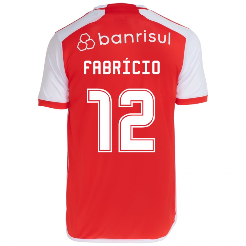 Mænd Fabrício #12 Rød Hvid Hjemmebane Spillertrøjer 2024/25 Trøje T-Shirt