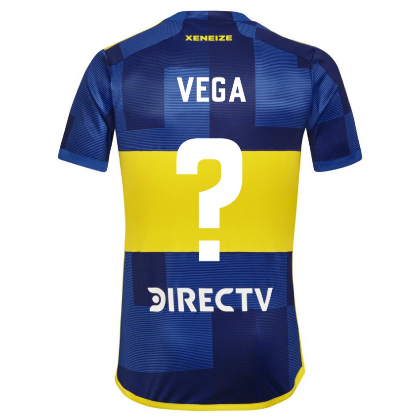 Mænd Gabriel Vega #0 Blå Gul Hjemmebane Spillertrøjer 2024/25 Trøje T-Shirt