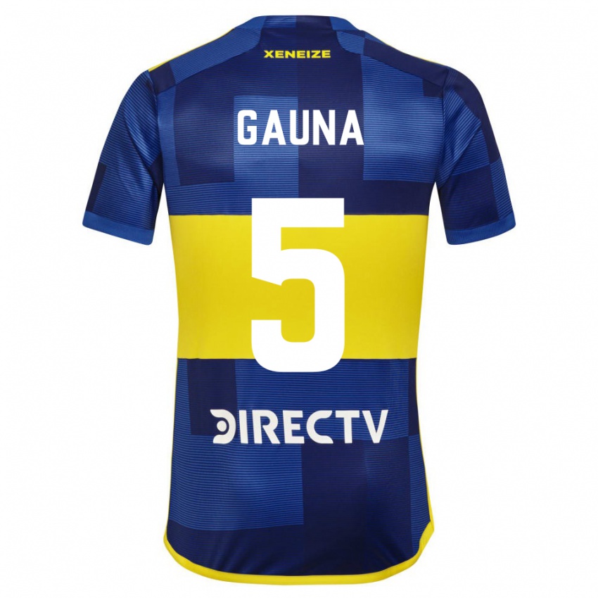 Mænd Santiago Gauna #5 Blå Gul Hjemmebane Spillertrøjer 2024/25 Trøje T-Shirt