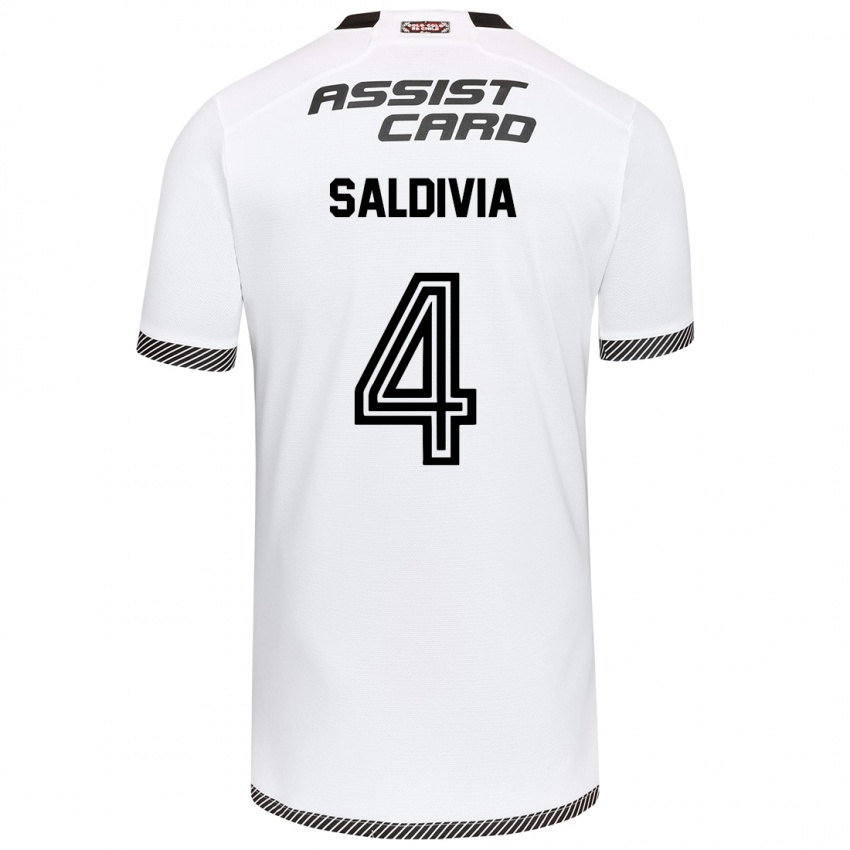 Mænd Alan Saldivia #4 Hvid Sort Hjemmebane Spillertrøjer 2024/25 Trøje T-Shirt