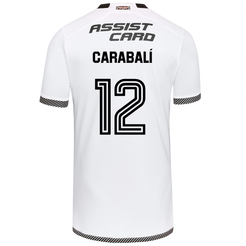 Mænd Omar Carabalí #12 Hvid Sort Hjemmebane Spillertrøjer 2024/25 Trøje T-Shirt