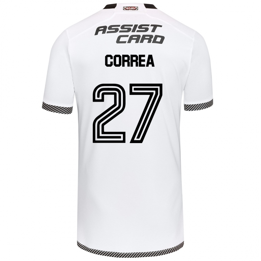 Mænd Javier Correa #27 Hvid Sort Hjemmebane Spillertrøjer 2024/25 Trøje T-Shirt