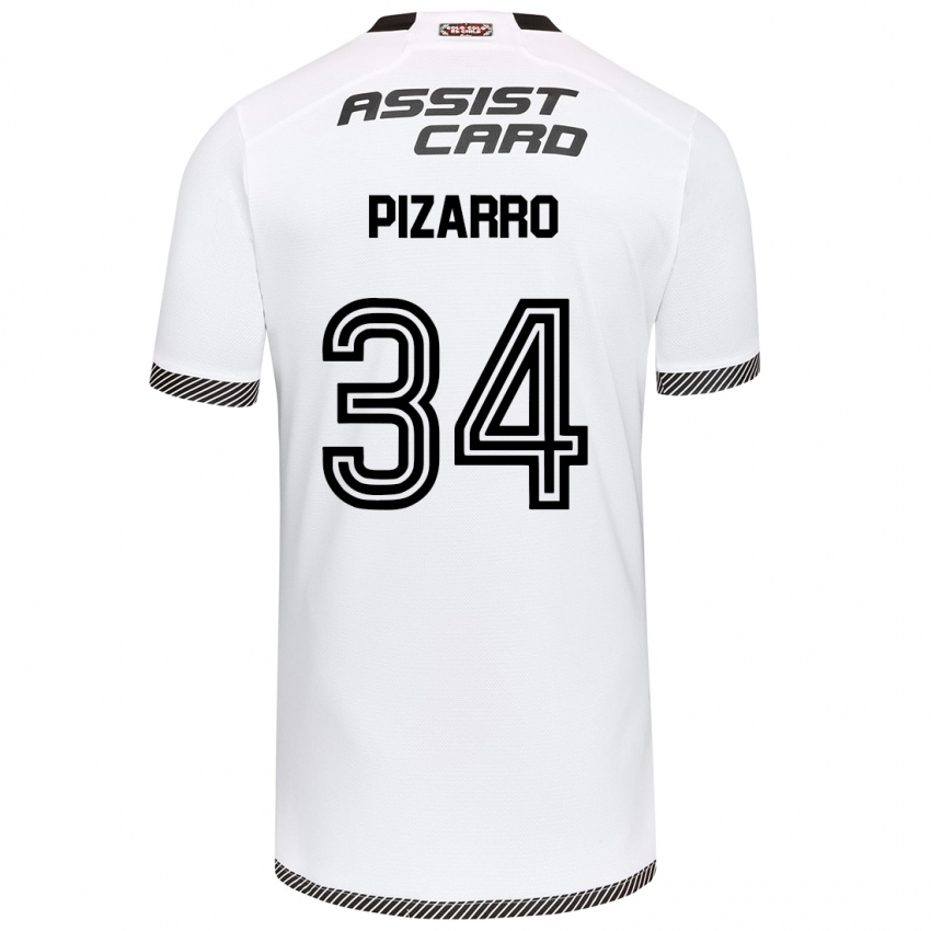 Mænd Vicente Pizarro #34 Hvid Sort Hjemmebane Spillertrøjer 2024/25 Trøje T-Shirt