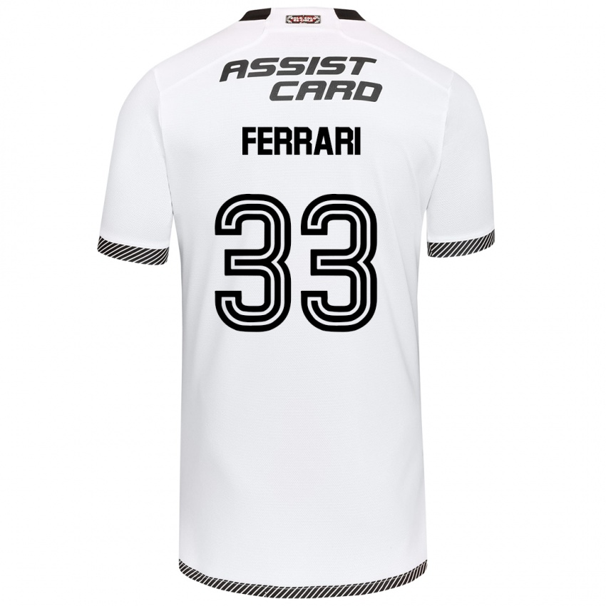 Mænd Matías Ferrari #33 Hvid Sort Hjemmebane Spillertrøjer 2024/25 Trøje T-Shirt