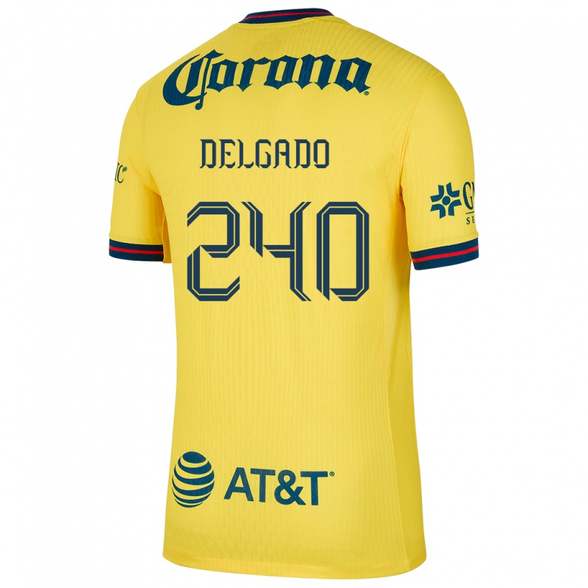 Mænd Gael Delgado #240 Gul Blå Hjemmebane Spillertrøjer 2024/25 Trøje T-Shirt