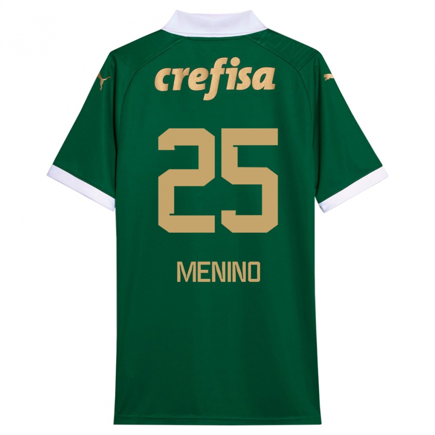 Mænd Gabriel Menino #25 Grøn Hvid Hjemmebane Spillertrøjer 2024/25 Trøje T-Shirt