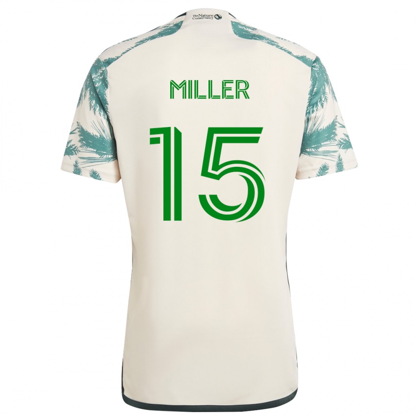 Mænd Eric Miller #15 Beige Brun Udebane Spillertrøjer 2024/25 Trøje T-Shirt