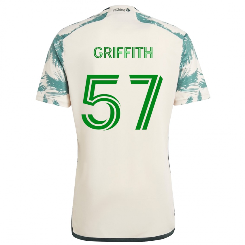 Mænd Víctor Griffith #57 Beige Brun Udebane Spillertrøjer 2024/25 Trøje T-Shirt