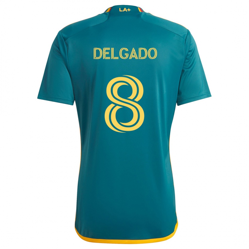 Mænd Mark Delgado #8 Grøn Gul Udebane Spillertrøjer 2024/25 Trøje T-Shirt