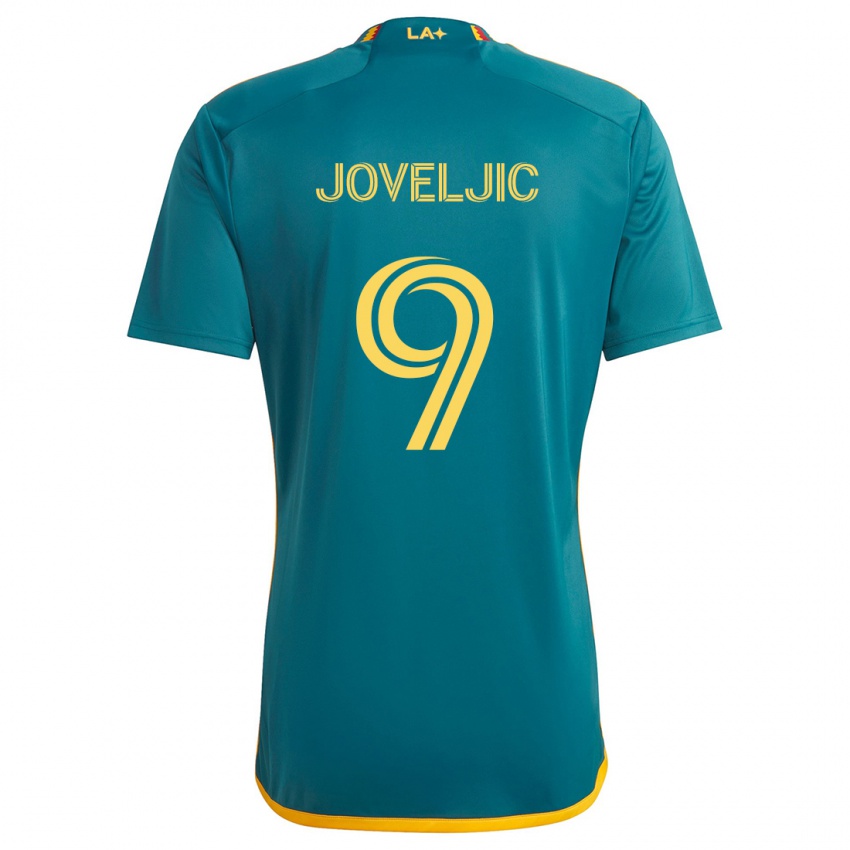 Mænd Dejan Joveljic #9 Grøn Gul Udebane Spillertrøjer 2024/25 Trøje T-Shirt