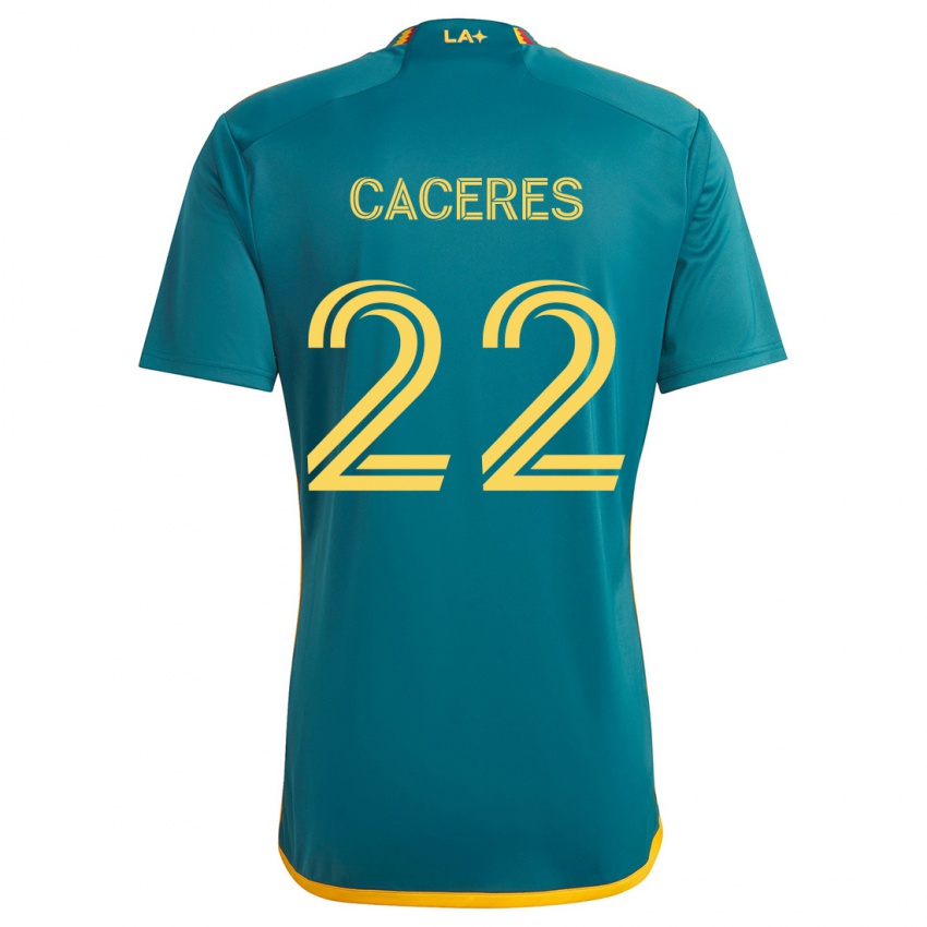 Mænd Martín Cáceres #22 Grøn Gul Udebane Spillertrøjer 2024/25 Trøje T-Shirt