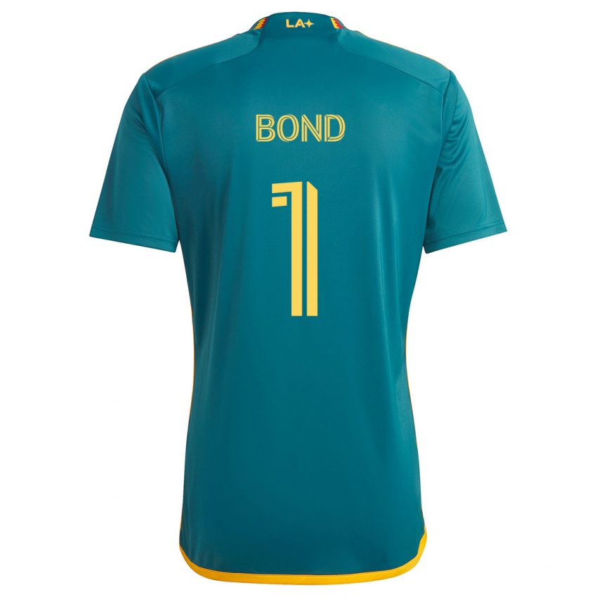 Mænd Jonathan Bond #1 Grøn Gul Udebane Spillertrøjer 2024/25 Trøje T-Shirt