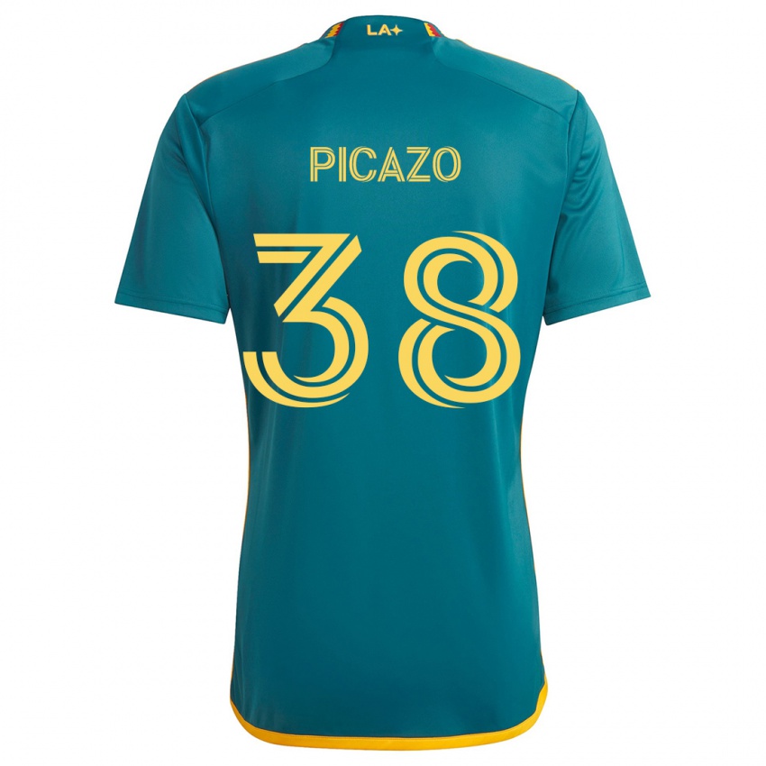 Mænd Axel Picazo #38 Grøn Gul Udebane Spillertrøjer 2024/25 Trøje T-Shirt