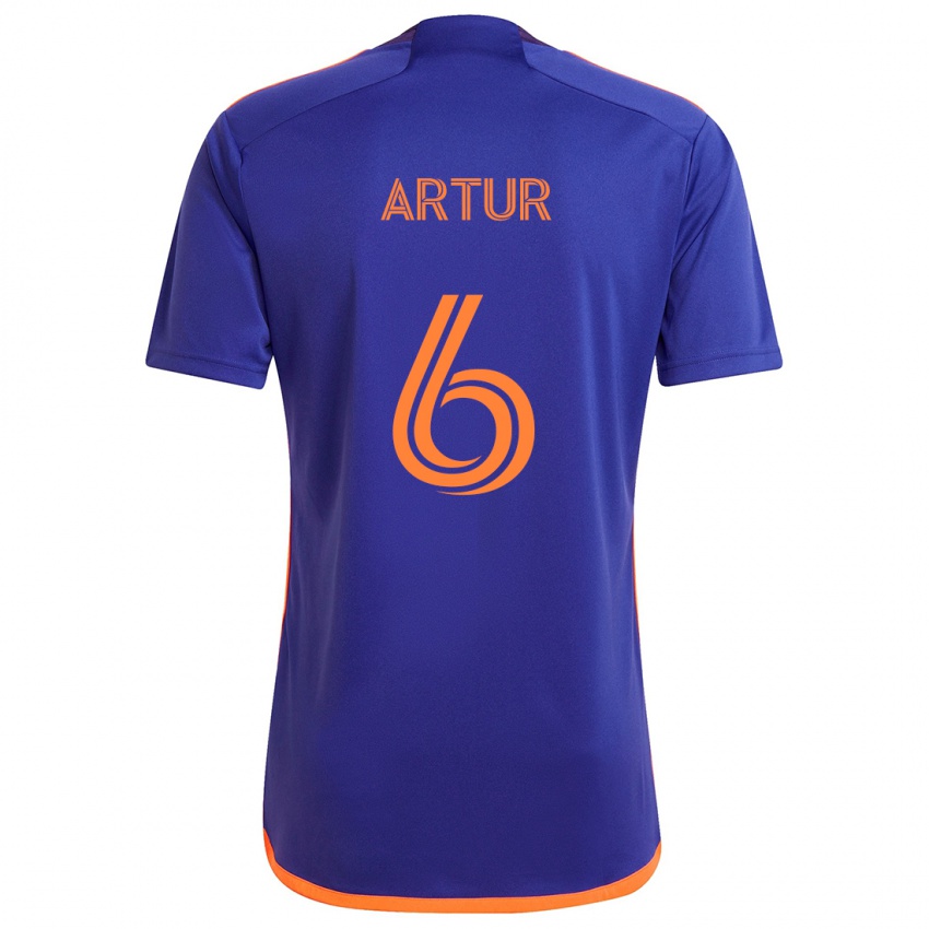 Mænd Artur #6 Lilla Orange Udebane Spillertrøjer 2024/25 Trøje T-Shirt