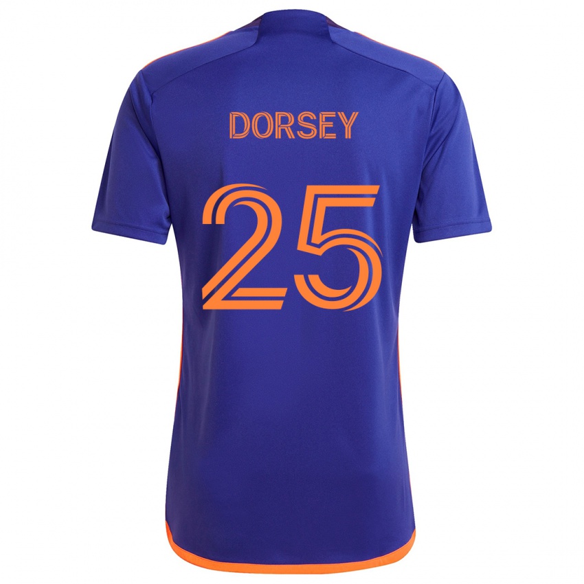 Mænd Griffin Dorsey #25 Lilla Orange Udebane Spillertrøjer 2024/25 Trøje T-Shirt