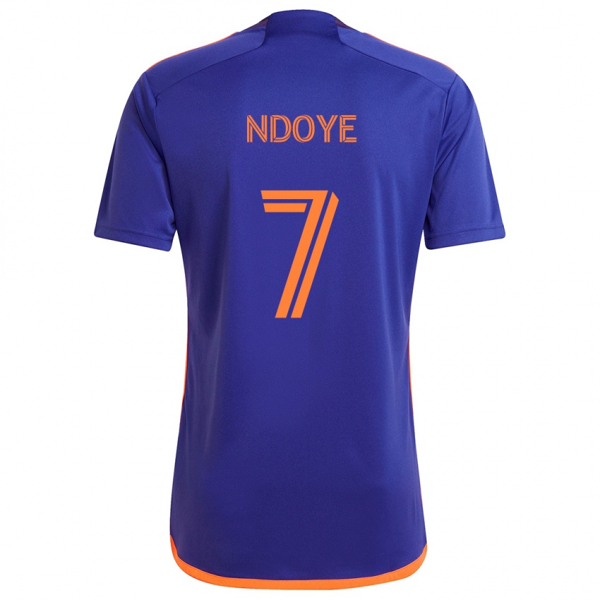 Mænd Papa Ndoye #7 Lilla Orange Udebane Spillertrøjer 2024/25 Trøje T-Shirt