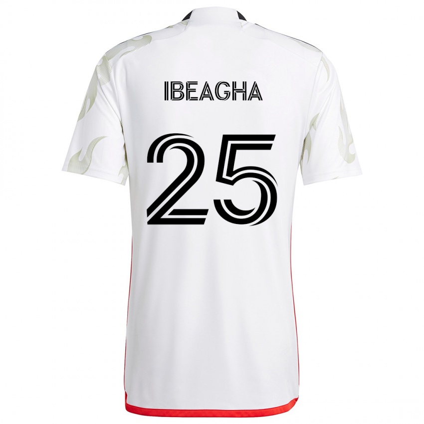 Mænd Sebastien Ibeagha #25 Hvid Rød Sort Udebane Spillertrøjer 2024/25 Trøje T-Shirt