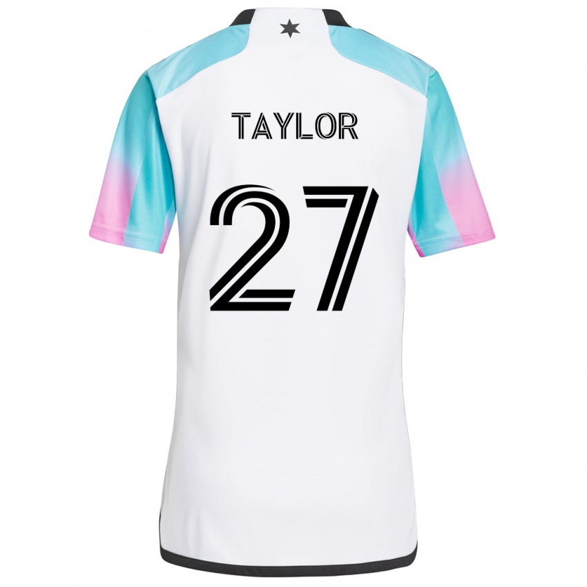 Mænd D.j. Taylor #27 Hvid Blå Sort Udebane Spillertrøjer 2024/25 Trøje T-Shirt