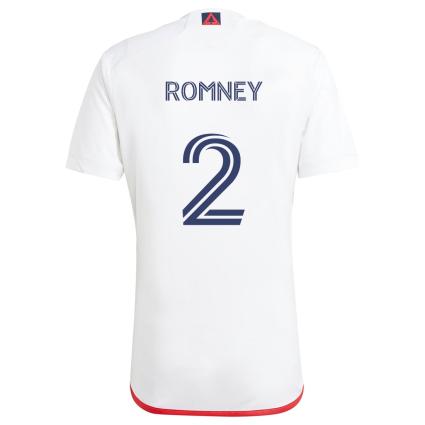 Mænd Dave Romney #2 Hvid Rød Udebane Spillertrøjer 2024/25 Trøje T-Shirt