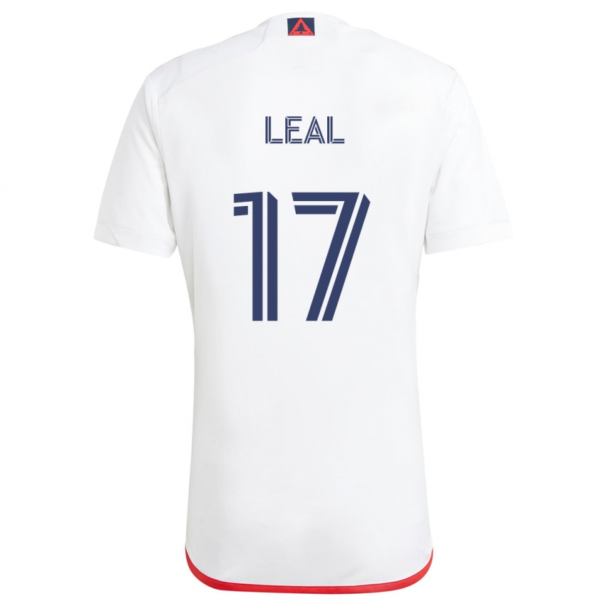 Mænd Patrick Leal #17 Hvid Rød Udebane Spillertrøjer 2024/25 Trøje T-Shirt