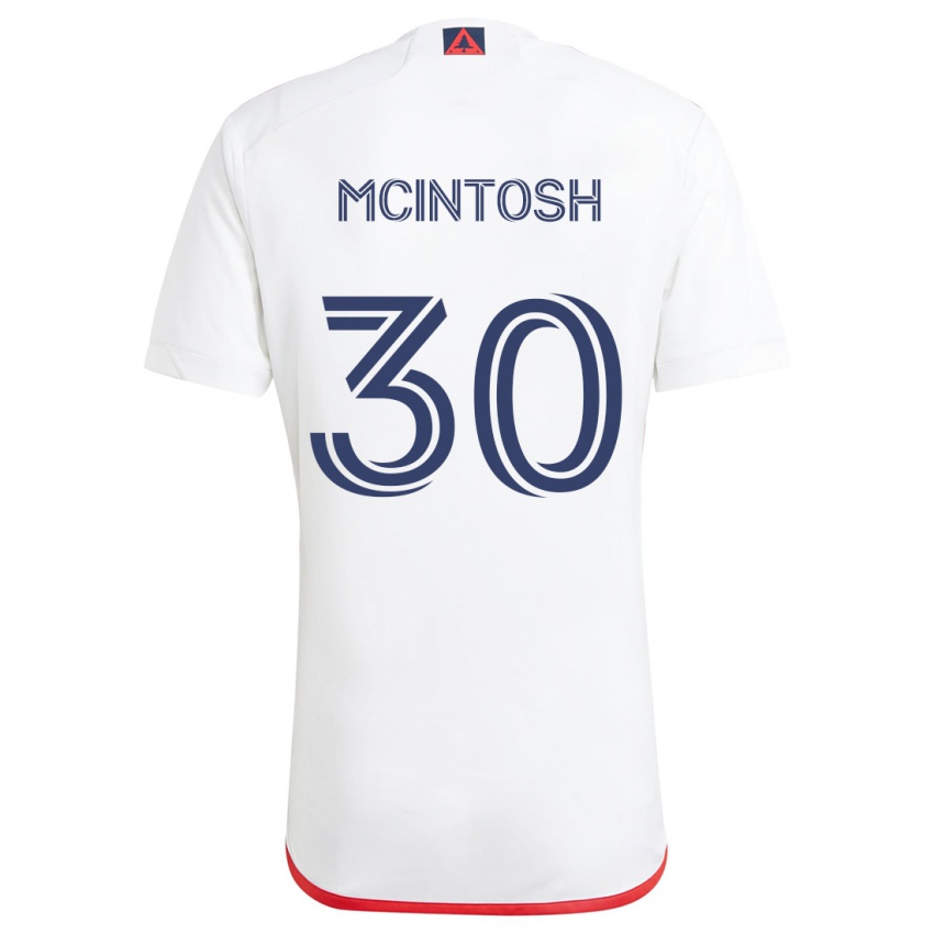 Mænd Damario Mcintosh #30 Hvid Rød Udebane Spillertrøjer 2024/25 Trøje T-Shirt