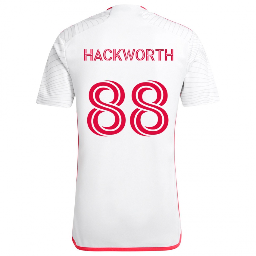 Mænd Larsen Hackworth #88 Hvid Rød Udebane Spillertrøjer 2024/25 Trøje T-Shirt