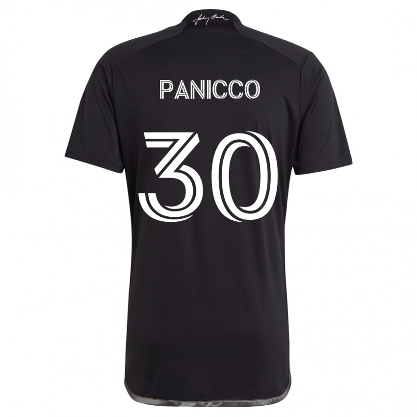 Mænd Elliot Panicco #30 Sort Udebane Spillertrøjer 2024/25 Trøje T-Shirt