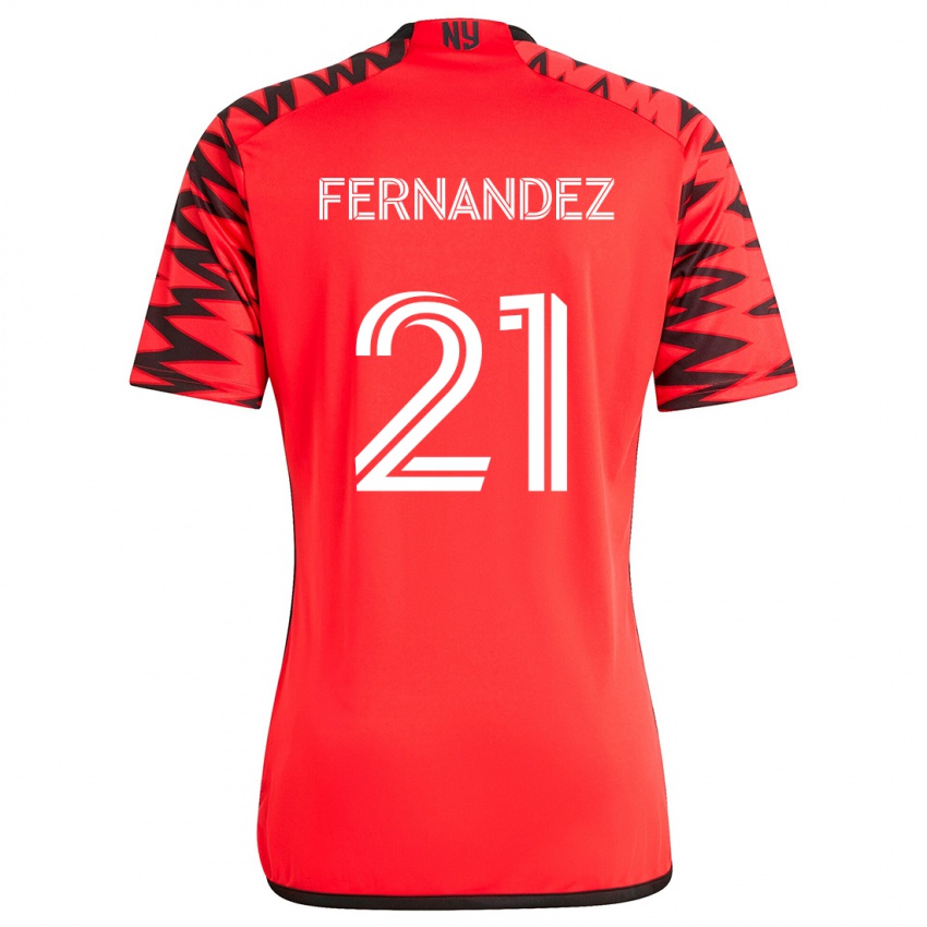 Mænd Omir Fernandez #21 Rød Sort Hvid Udebane Spillertrøjer 2024/25 Trøje T-Shirt