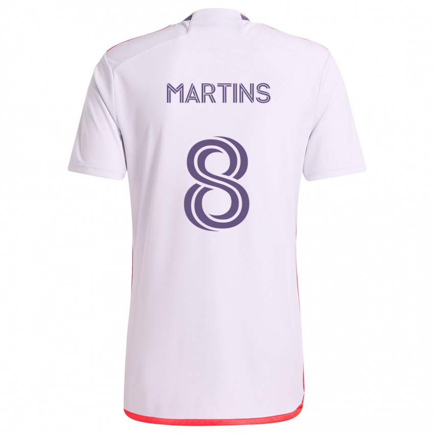 Mænd Felipe Martins #8 Hvid Rød Lilla Udebane Spillertrøjer 2024/25 Trøje T-Shirt