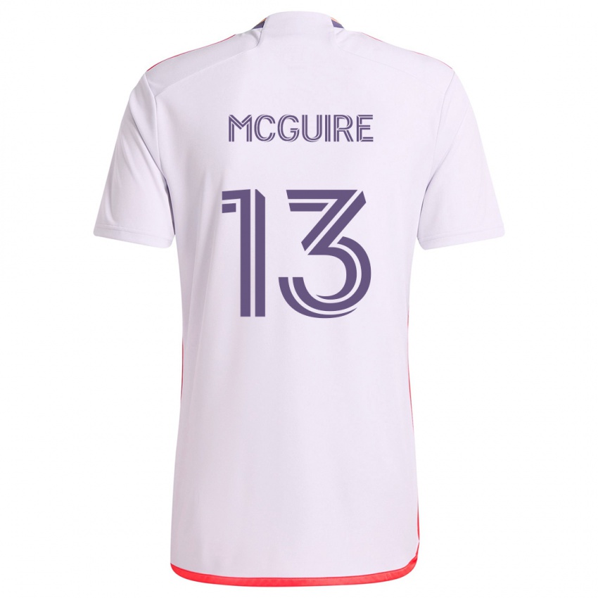 Mænd Duncan Mcguire #13 Hvid Rød Lilla Udebane Spillertrøjer 2024/25 Trøje T-Shirt