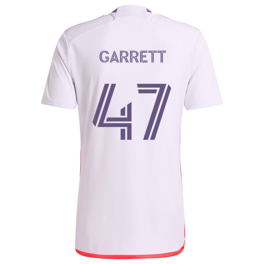 Mænd Ian Garrett #47 Hvid Rød Lilla Udebane Spillertrøjer 2024/25 Trøje T-Shirt