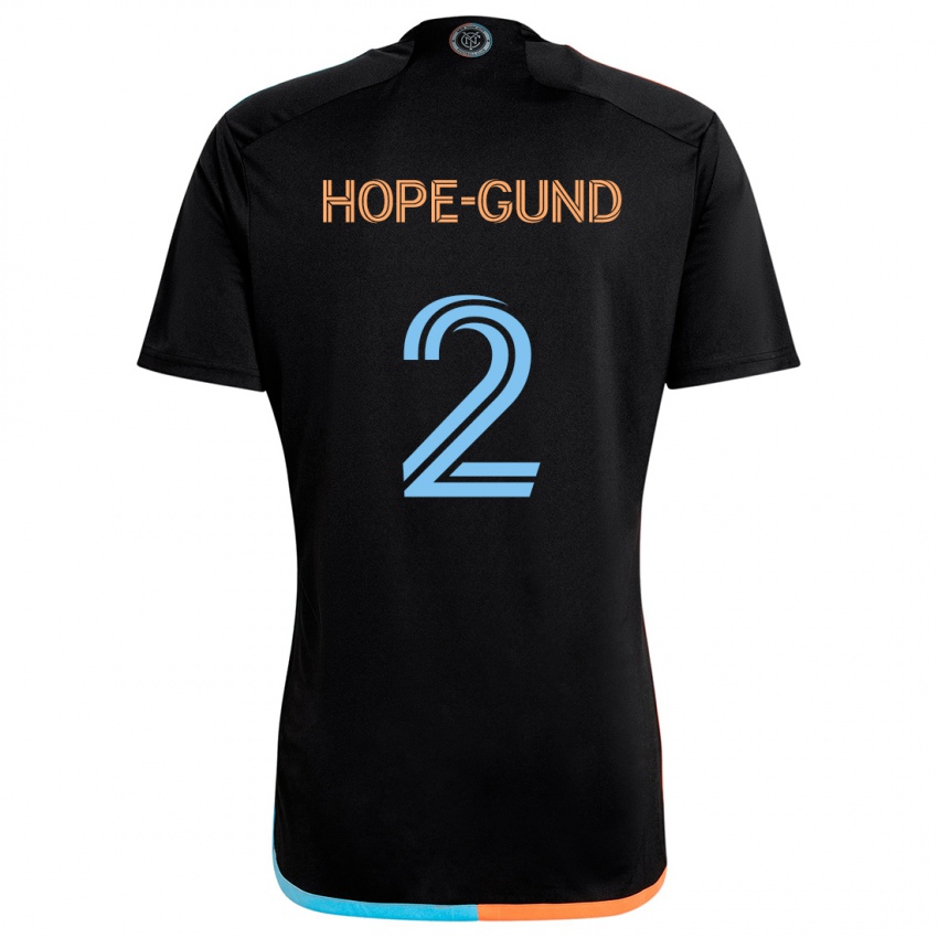 Mænd Rio Hope-Gund #2 Sort Orange Blå Udebane Spillertrøjer 2024/25 Trøje T-Shirt