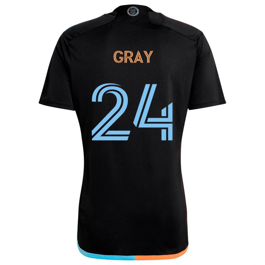 Mænd Tayvon Gray #24 Sort Orange Blå Udebane Spillertrøjer 2024/25 Trøje T-Shirt