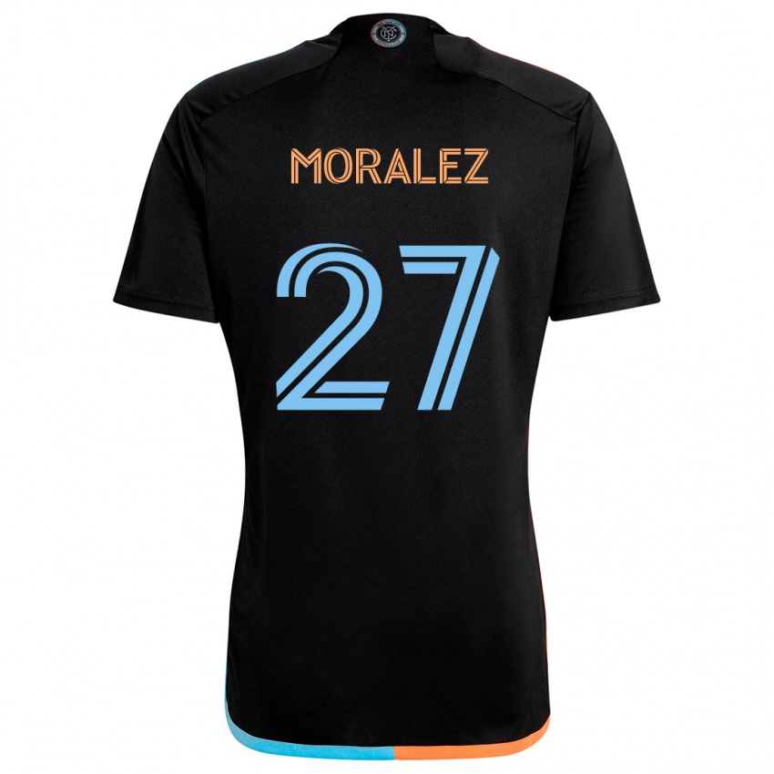 Mænd Maxi Moralez #27 Sort Orange Blå Udebane Spillertrøjer 2024/25 Trøje T-Shirt