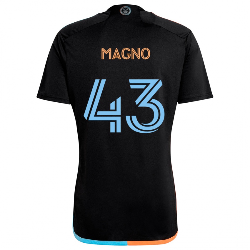 Mænd Talles Magno #43 Sort Orange Blå Udebane Spillertrøjer 2024/25 Trøje T-Shirt