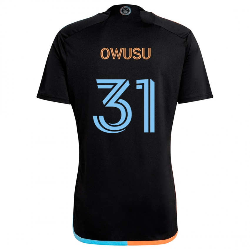 Mænd Samuel Owusu #31 Sort Orange Blå Udebane Spillertrøjer 2024/25 Trøje T-Shirt