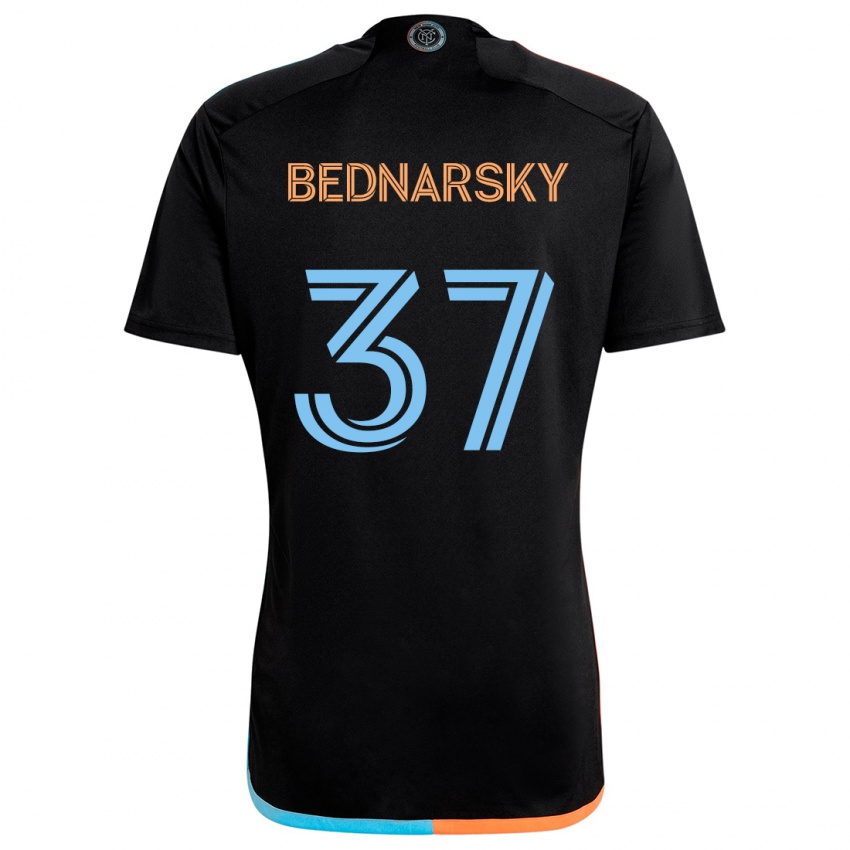 Mænd Stevo Bednarsky #37 Sort Orange Blå Udebane Spillertrøjer 2024/25 Trøje T-Shirt