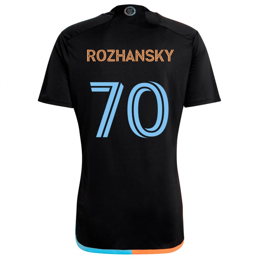 Mænd Jake Rozhansky #70 Sort Orange Blå Udebane Spillertrøjer 2024/25 Trøje T-Shirt