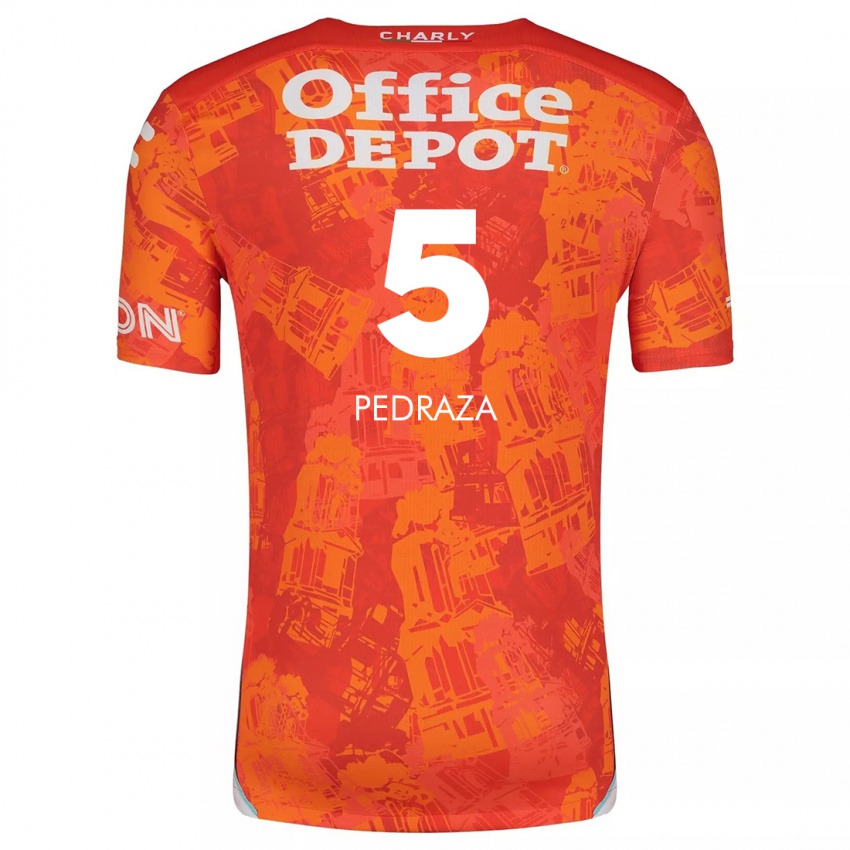 Mænd Pedro Pedraza #5 Orange Hvid Udebane Spillertrøjer 2024/25 Trøje T-Shirt