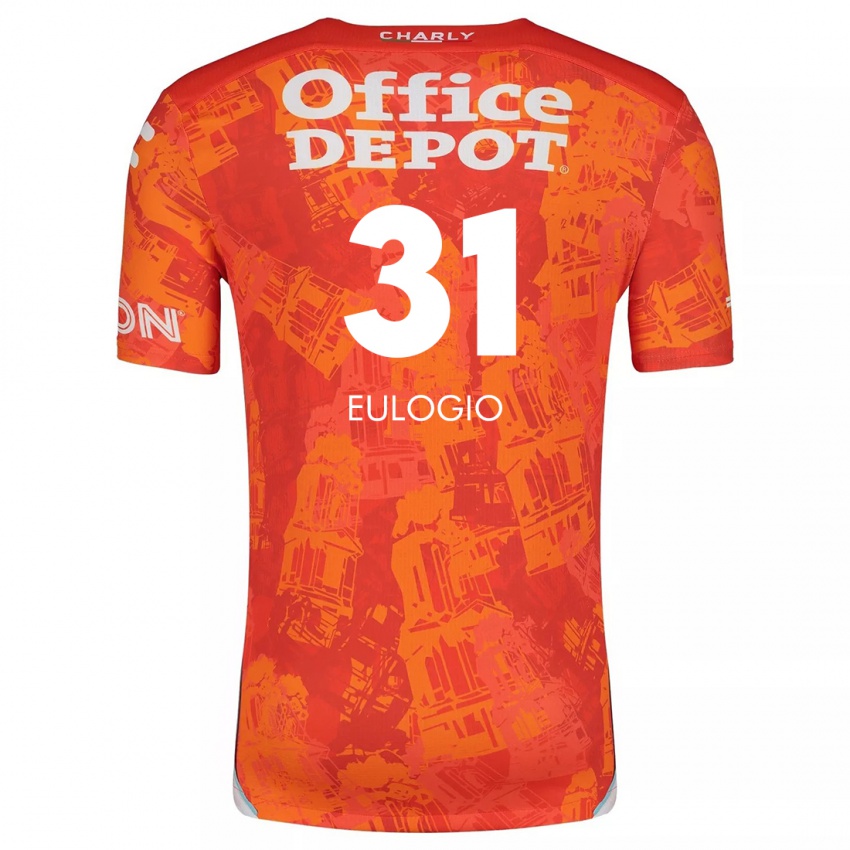 Mænd José Eulogio #31 Orange Hvid Udebane Spillertrøjer 2024/25 Trøje T-Shirt