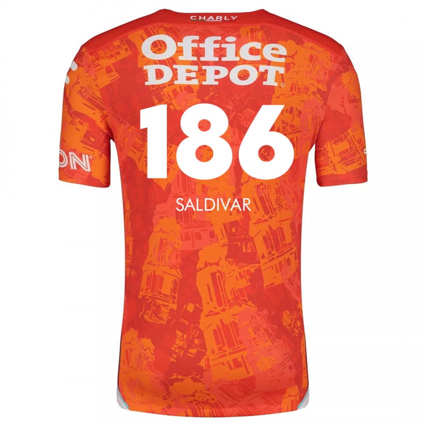 Mænd José Saldívar #186 Orange Hvid Udebane Spillertrøjer 2024/25 Trøje T-Shirt