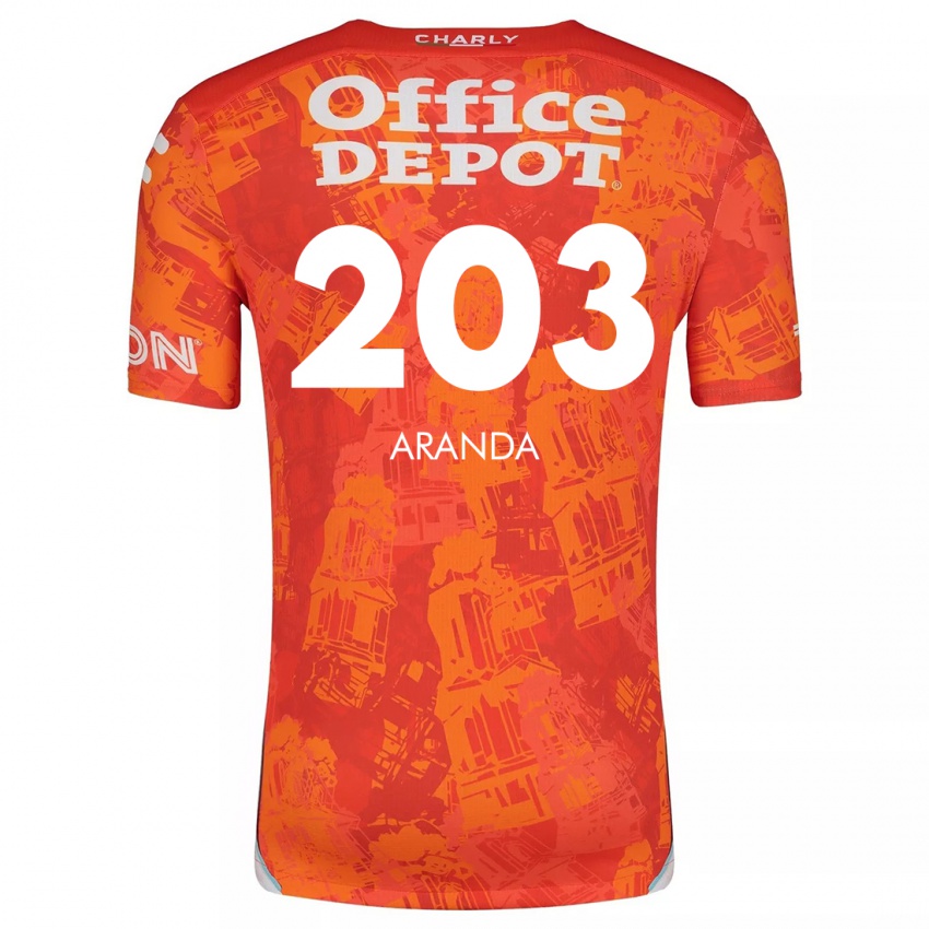 Mænd Juan Aranda #203 Orange Hvid Udebane Spillertrøjer 2024/25 Trøje T-Shirt