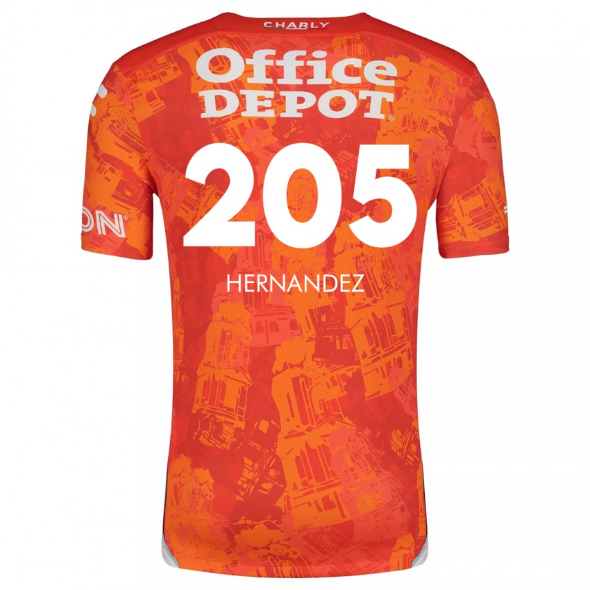 Mænd Sergio Hernández #205 Orange Hvid Udebane Spillertrøjer 2024/25 Trøje T-Shirt