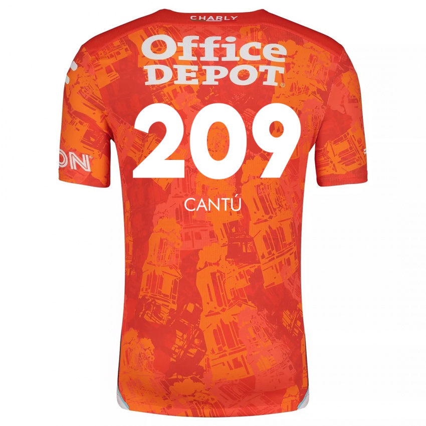 Mænd Juan Cantú #209 Orange Hvid Udebane Spillertrøjer 2024/25 Trøje T-Shirt