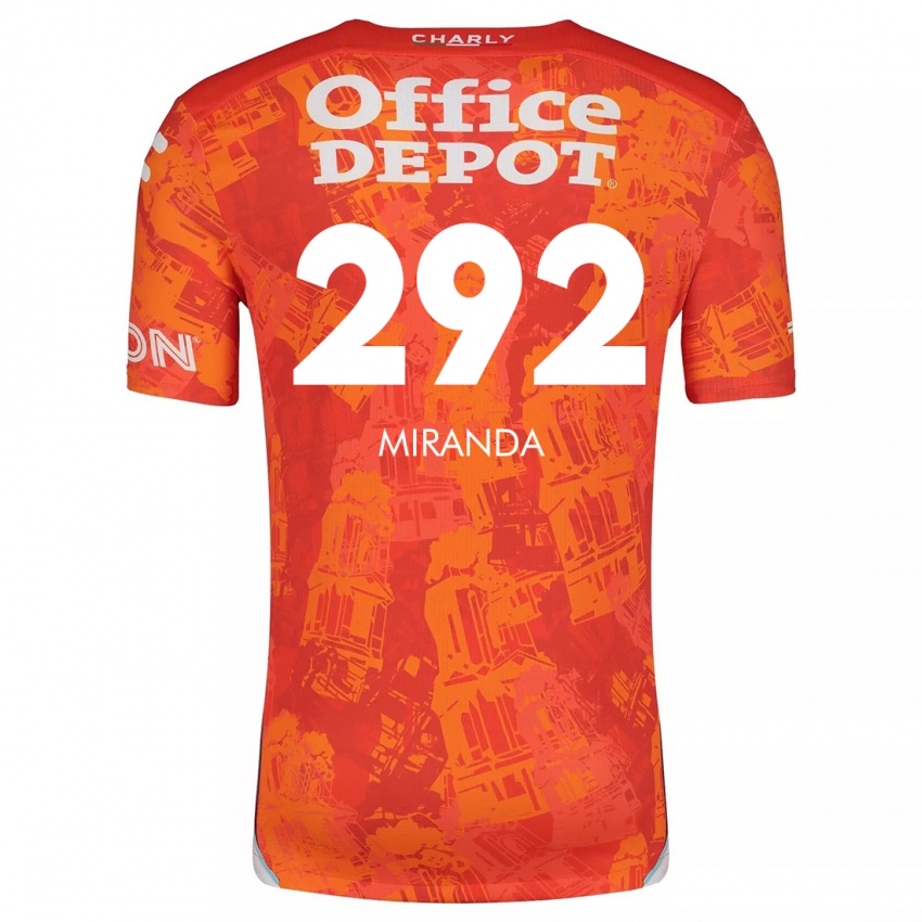 Mænd Herbey Miranda #292 Orange Hvid Udebane Spillertrøjer 2024/25 Trøje T-Shirt