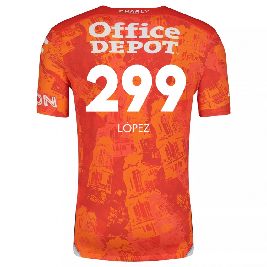 Mænd Santiago López #299 Orange Hvid Udebane Spillertrøjer 2024/25 Trøje T-Shirt