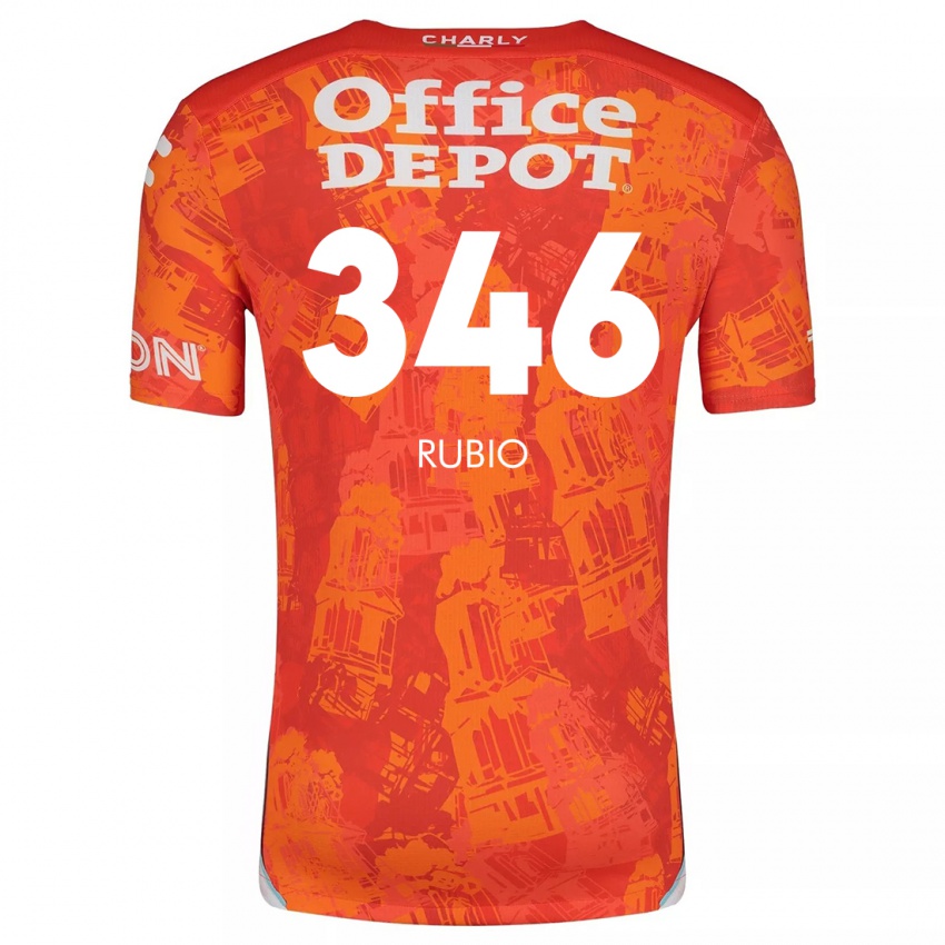 Mænd Mateo Rubio #346 Orange Hvid Udebane Spillertrøjer 2024/25 Trøje T-Shirt