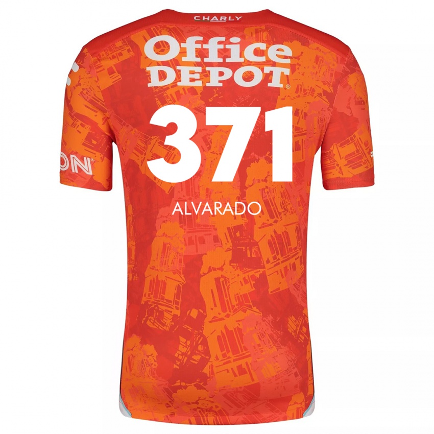 Mænd Brandon Alvarado #371 Orange Hvid Udebane Spillertrøjer 2024/25 Trøje T-Shirt