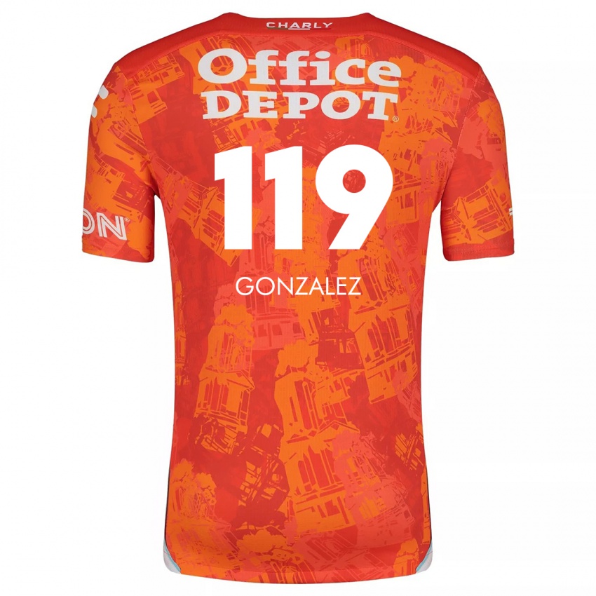 Mænd Juan González #119 Orange Hvid Udebane Spillertrøjer 2024/25 Trøje T-Shirt